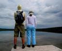 Maciej and Ashe on Moon Lake dock.
